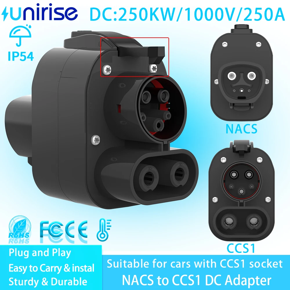 

NACS Supercharging Station to CCS1 Adapter converter 250KW 1000V Fast Charging connector Tesla to CCS1 for J1772 EV charger