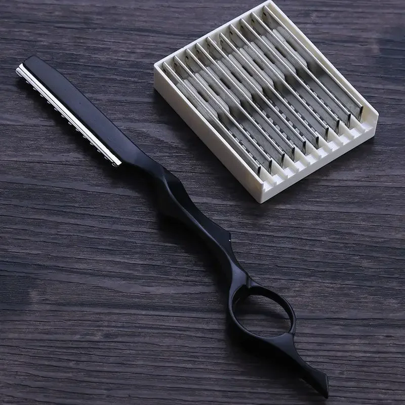 Hair Cutting Knife Thinner Thinning Razor Blade Shavel Straight Salon Hairdressing Razor Stick Hair Cutter Rotary Barber Kit