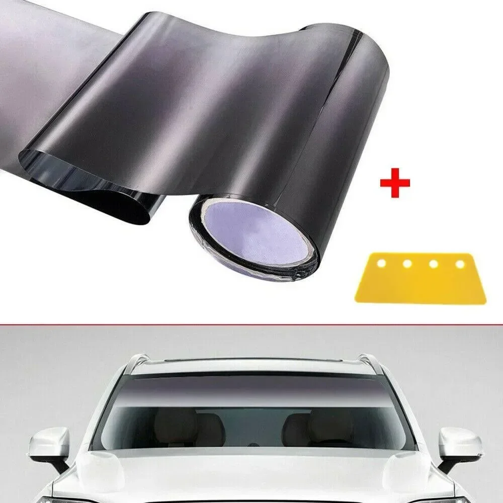 High Quality New Car Sun Front Film UV Shade Water Resistant Front Windshield Stretchable Strip Sun Visor Tint Tinted Visor