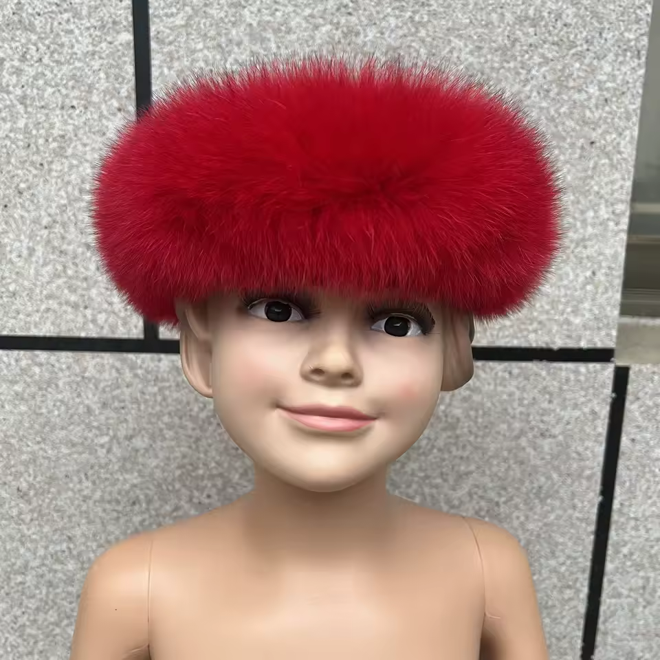 Children's fur headband Red fur fashion Real fox fur headband - AliExpress 200000297