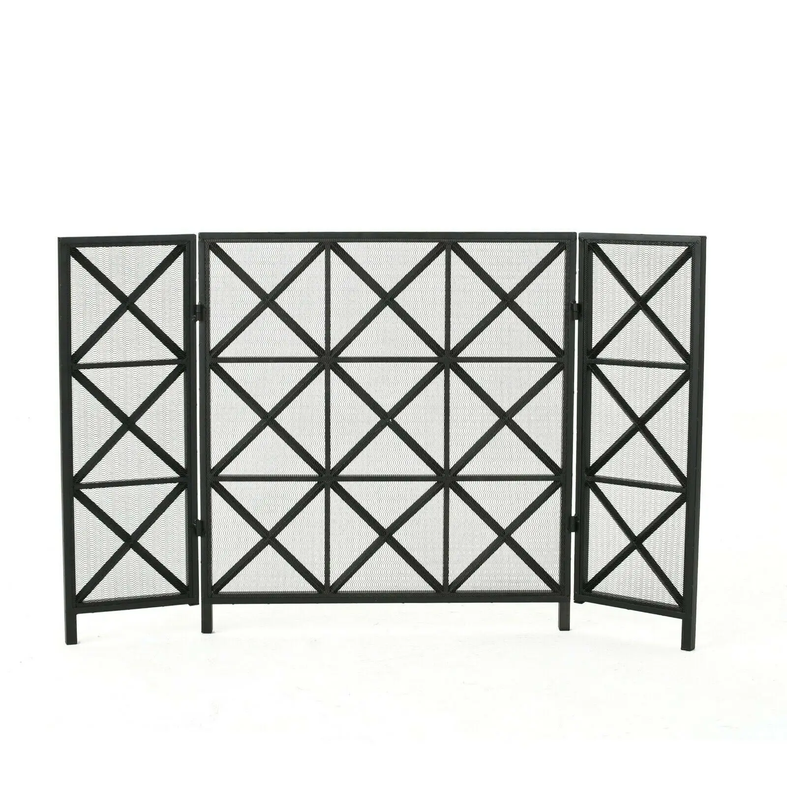 US  Mandralla 3 paneled iron fireplace screen-