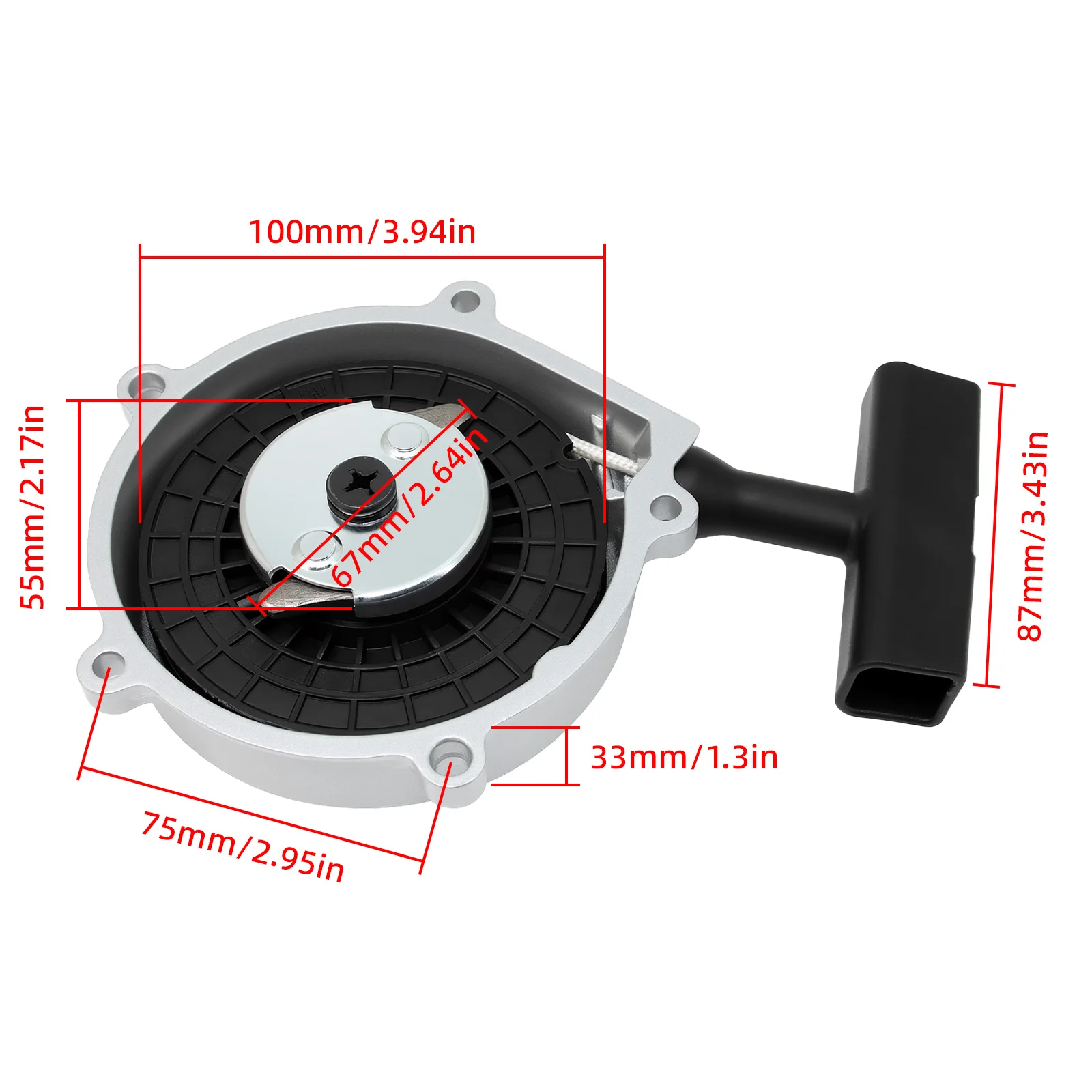 Silver Motor Starter Electric Scooter Disk New Traction Starter Shock Resistant Engine Hand Pulled Starter Parts for ATV Bikes