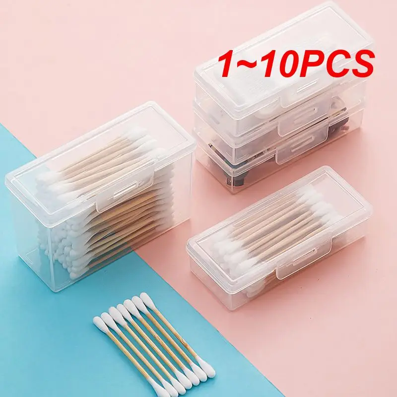 1~10PCS Portable Travel Box Cotton Swab Holder Case Detal Floss Jewelry Organizer Container Dust-proof Jewelry