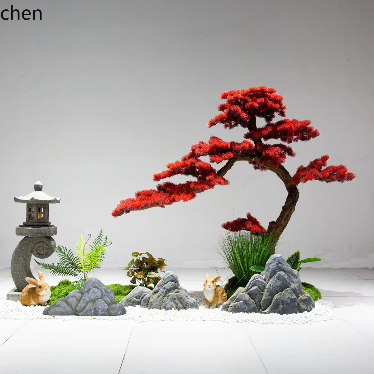 

YXY Artificial Tree Welcome Pine Red Beauty Pine Hotel Window Staircase Indoor Green Plant Ornament Landscape Decoration