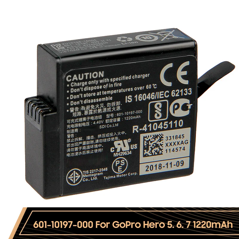 الأصلي استبدال البطارية ل GoPro بطل 9 10 11 8 7 6 5 4 بطل 10 11 9 بطل 8 بطل 7 بطل 6 بطل 5 بطل 4 بطارية الكاميرا