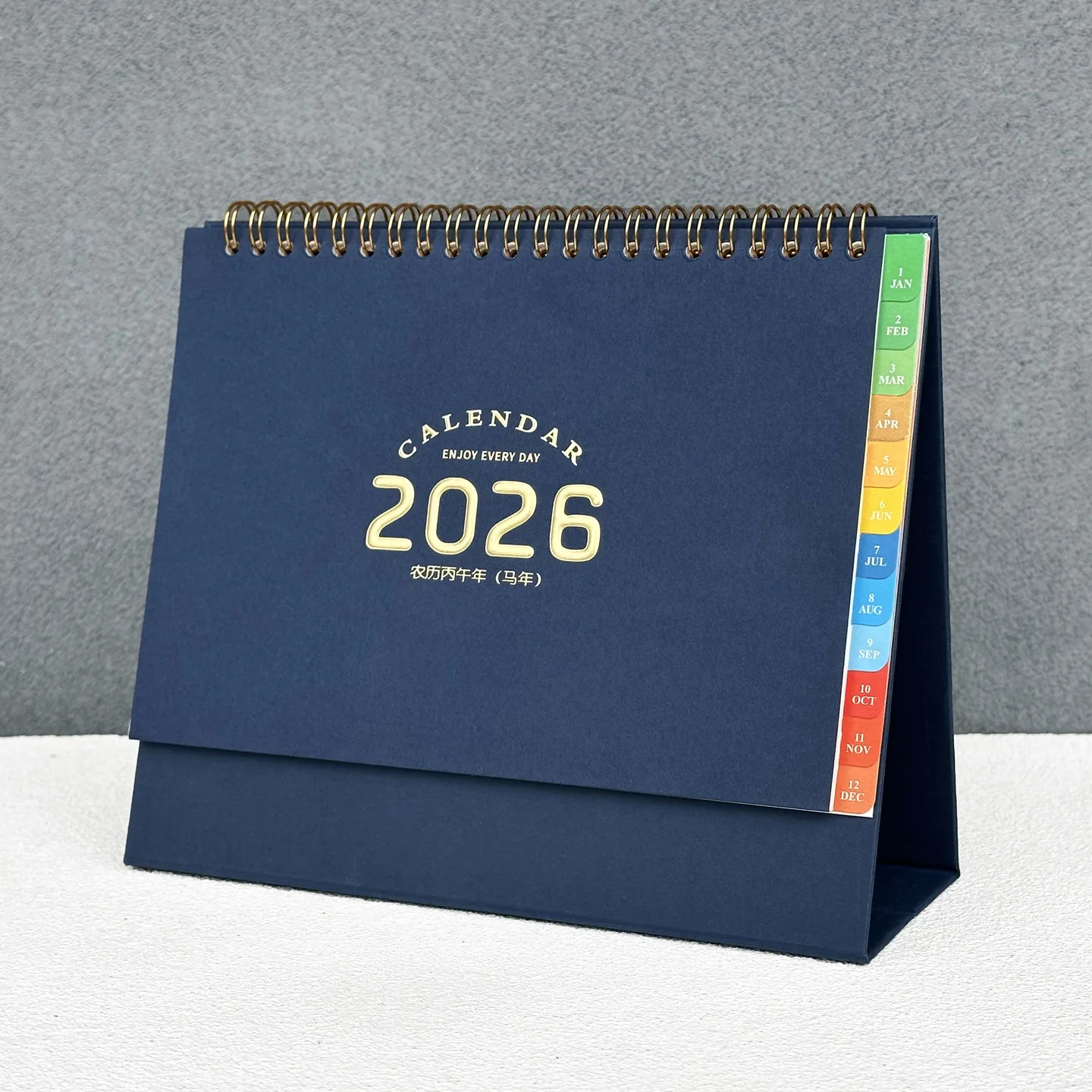 Calendario de mesa Simple en inglés, calendario grande de papel de escritorio, planificador diario Dual, Agenda anual, Plan de oficina, novedad de 2026