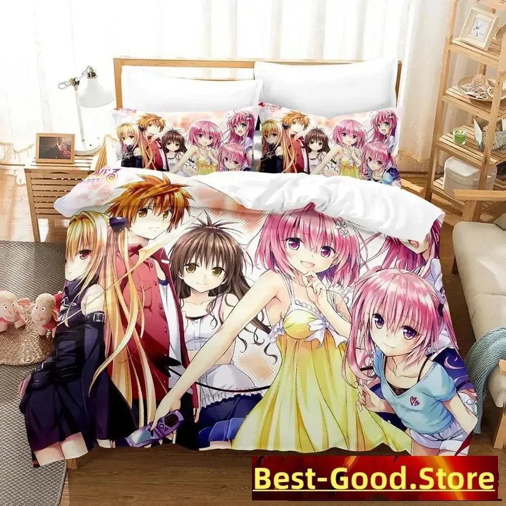 

New To Love Ru Bedding Set Cartoon Anime two&three-piece set Adult Kid Bedroom Duvet cover Sets 3D Print Kawaii Anime Girls