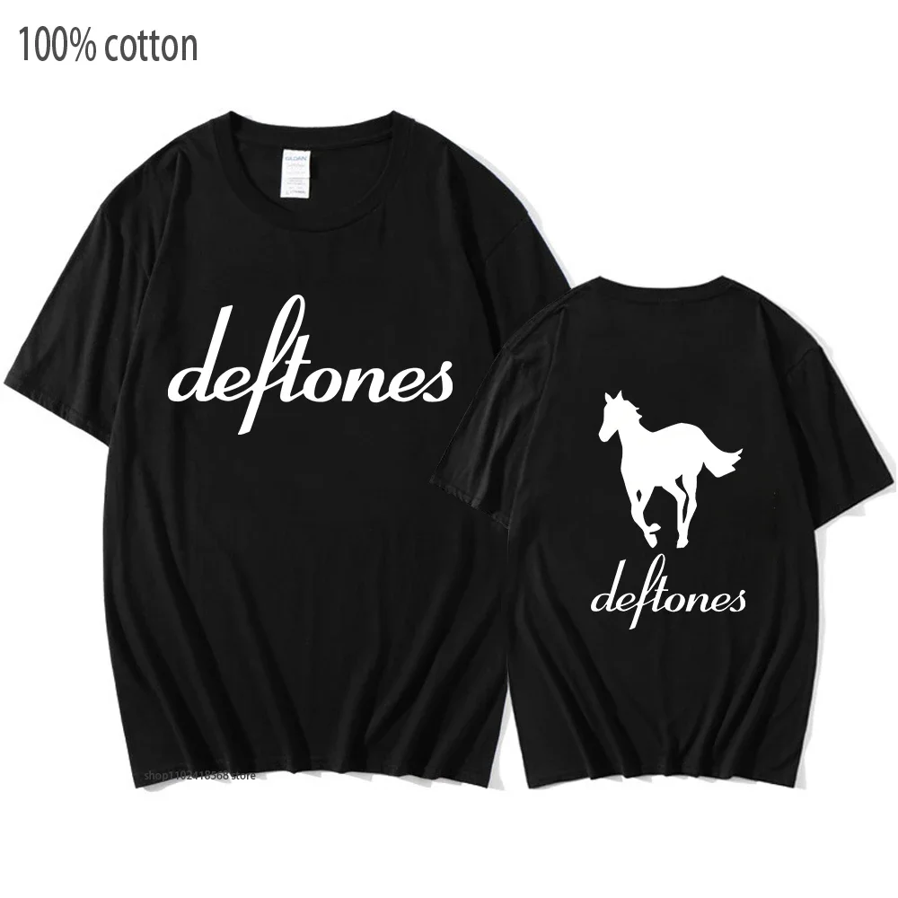 Deftones T-Shirts Hip Hop Women Around The Fur Tour Band Tshirt Goth Retro Grunge Clothes 100% Cotton Women Y2k Mens T Shirts