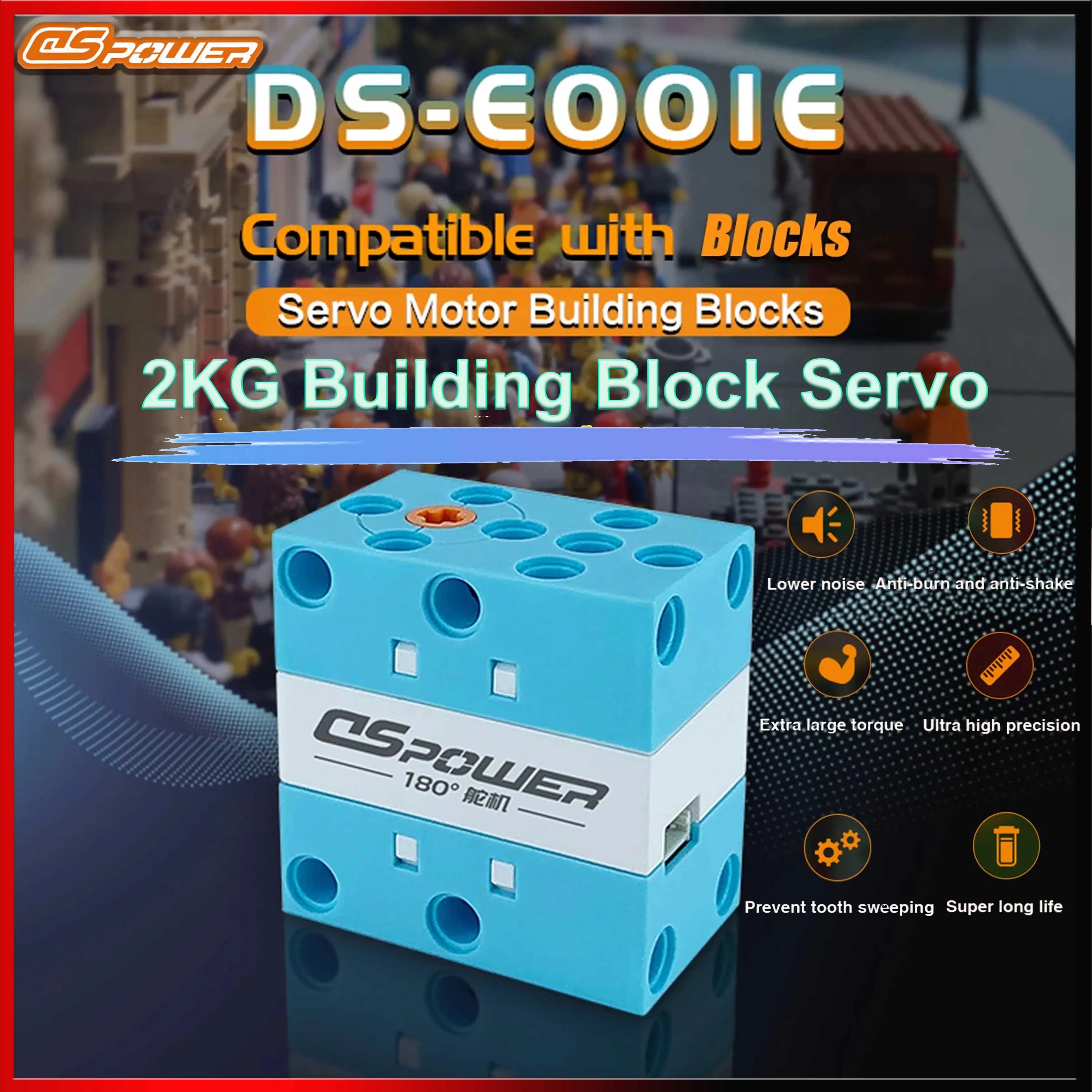 DSpower 1/2/5/10 SZTUK 2KG 180 °   Programowalny serwomechanizm z klocków konstrukcyjnych, porowaty bit, dwukierunkowe wyjście, programowanie do części robota DIY