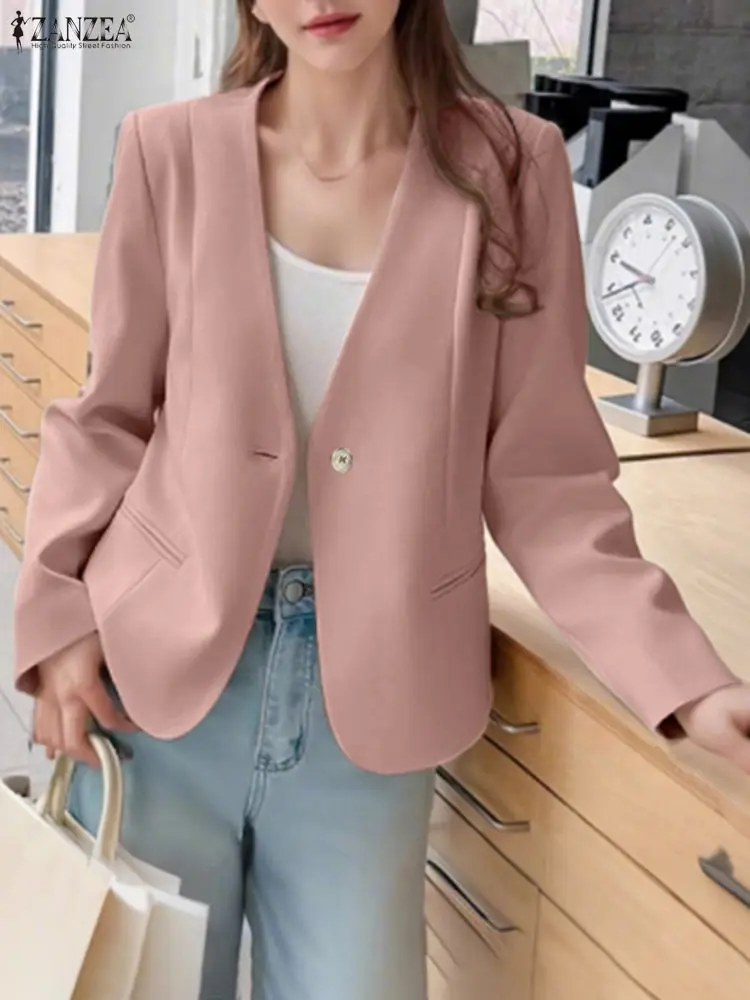 

Elegant Autumn Shirt ZANZEA Office Lady Blouse Women 2025 Stylish V Neck Long Sleeve Tops Casual Solid Buttons Blusas Cardigan
