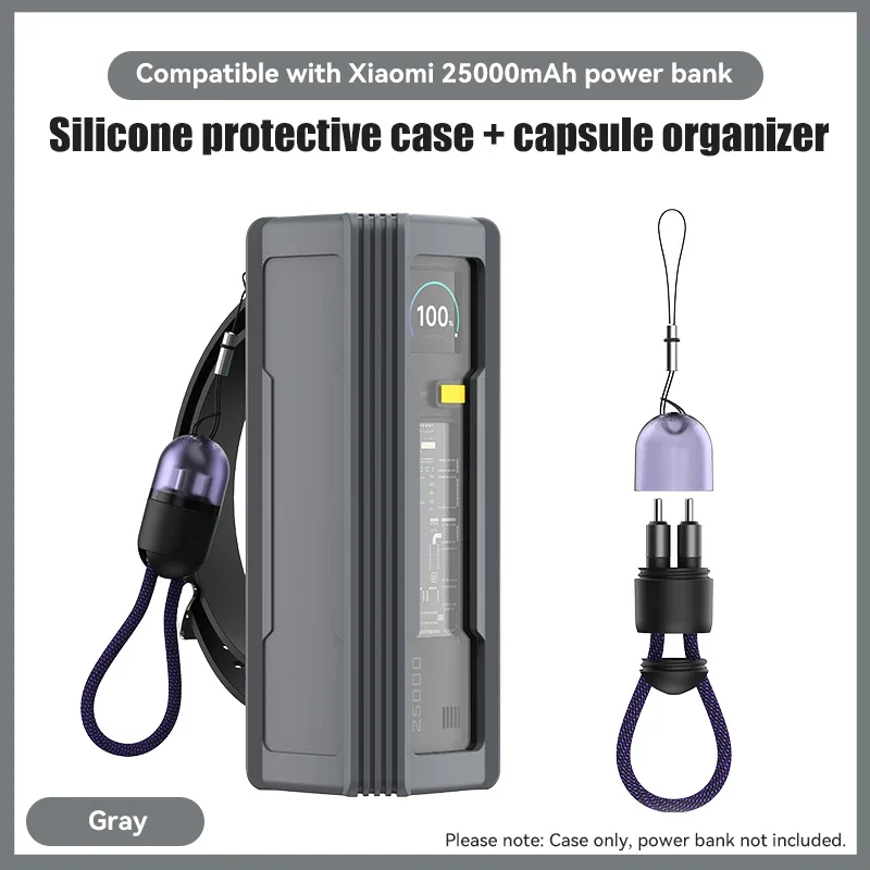 

For Xiaomi Mi 25000mAh 212W - Versatile Silicone Case TF/SM Card Ready Travel & Storage Bag For Explorer Power Bank