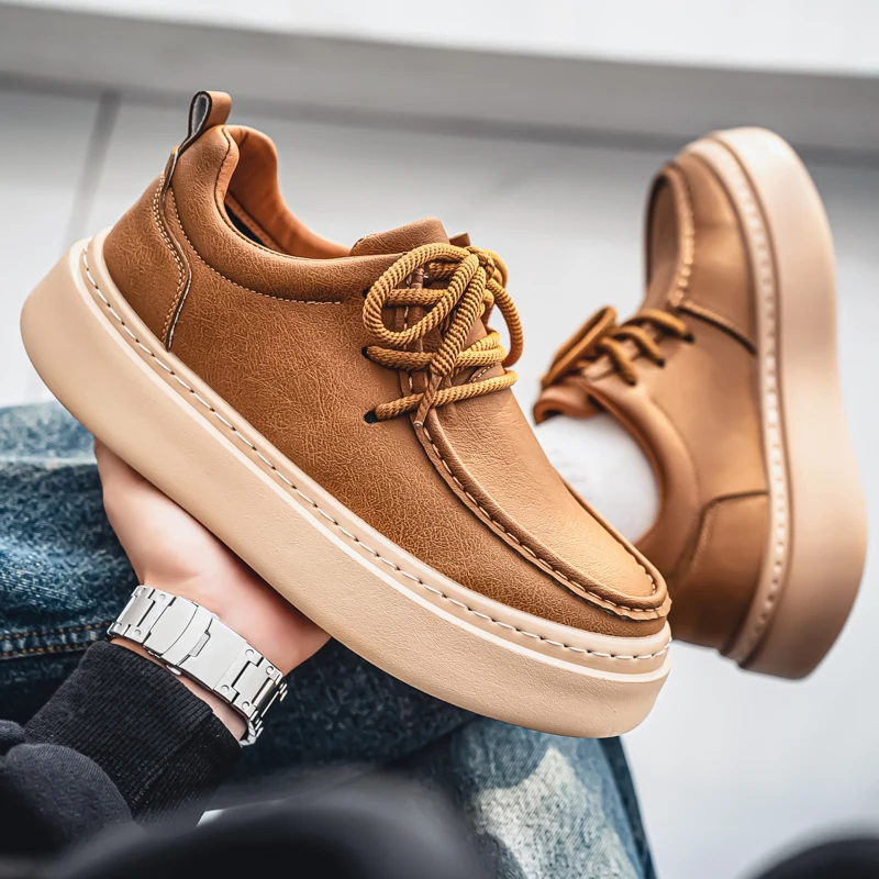 

2026 Spring Men's Thick-Soled Low-Top Skate Shoes | Minimalist Versatile Non-Slip Wear-Resistant Casual Sneakers