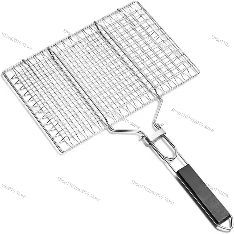 Stainless steel barbecue mesh clip barbecue roast seafood clip barbecue artifact tool