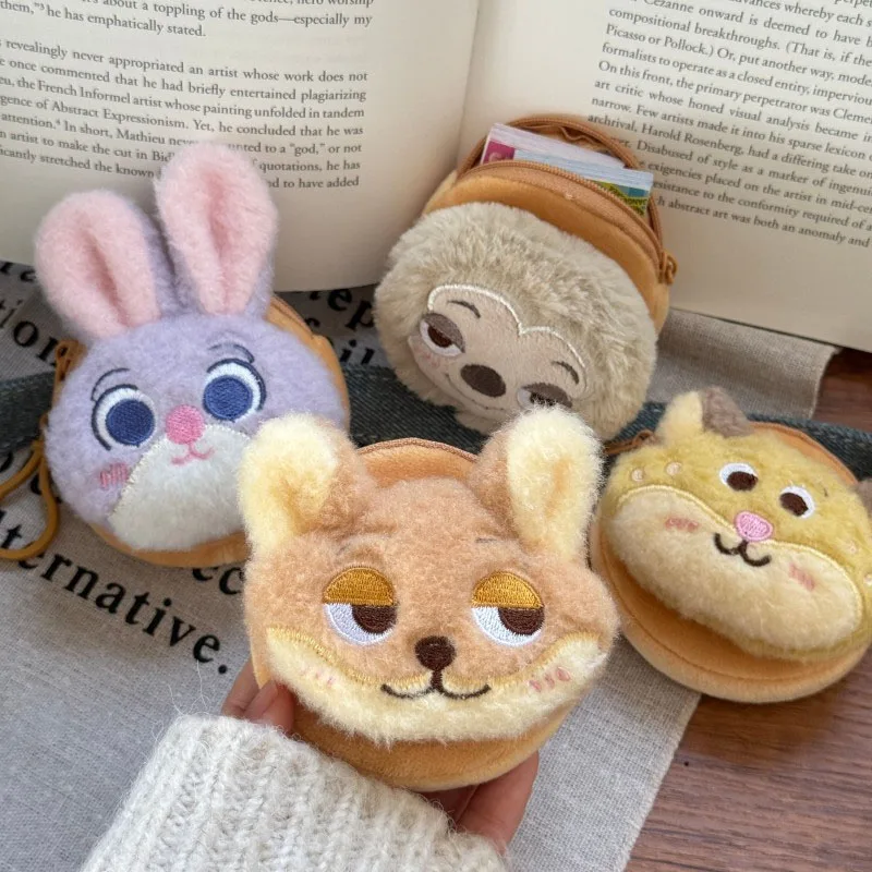 Kawaii Disney Zootopia Coin Purse Wallet Creative Cartoon Judy Hopps Plush Student Earphone Storage Bag Pendant Friends Gift