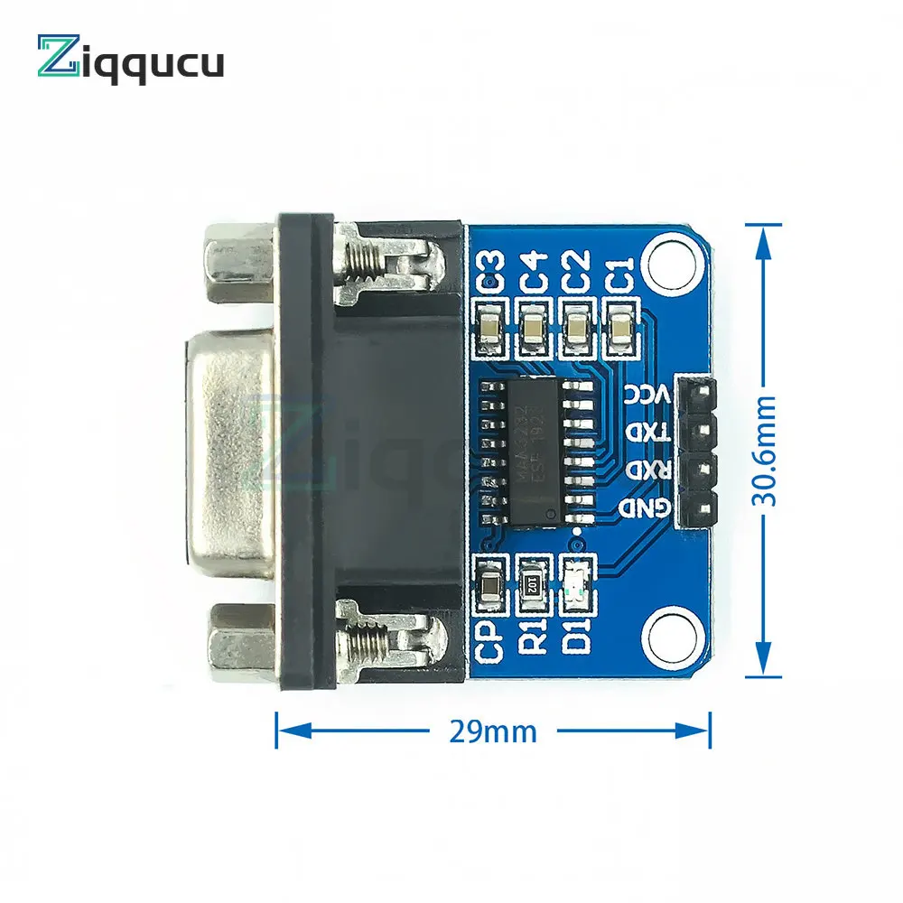 5PCS MAX3232 RS232 to TTL Serial Port Converter Module DB9 Connector MAX232