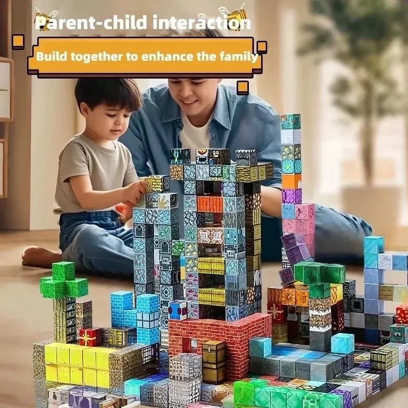 3D Small Brick Super Magnetic Building Block Cube Magnet Construction Toy Magnetic Block Mine World Set DIY Model Birthday Gift