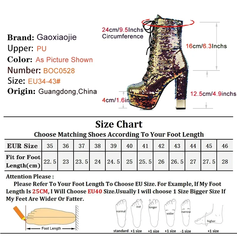 Bling Shiny Platform Ankle Boots Women Chunk Heeled High Heels Sequined Special for Pole Dancer Shoes Lady Short Glitter Boots