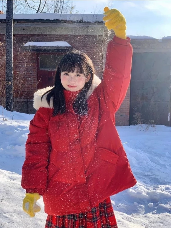 

Large Size Hooded down Jaet Thiened Fur Collar Men's Winter Cotton Puffer Coat Warm Bread Sle Casual Faion Streetwear