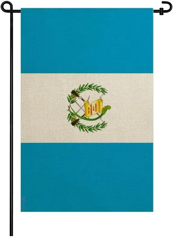 Guatemala Guatemalan Garden Flags 12x18 Inch Double Sided Burlap Patriotic Country Yard Flag Banners Outdoor Weather Resista MMZ