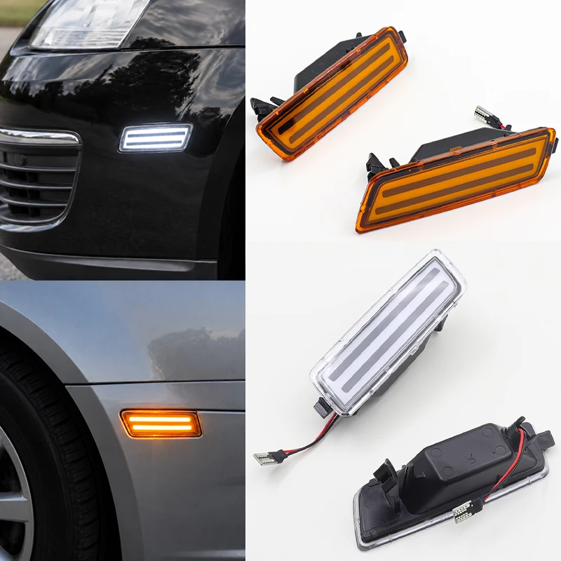Amber LED Bumper Side Marker Light Front Sidemarker Fender Flare Lamps For Volkswagen 2006-2009 MK5 Golf/GTI Rabbit Jetta R32