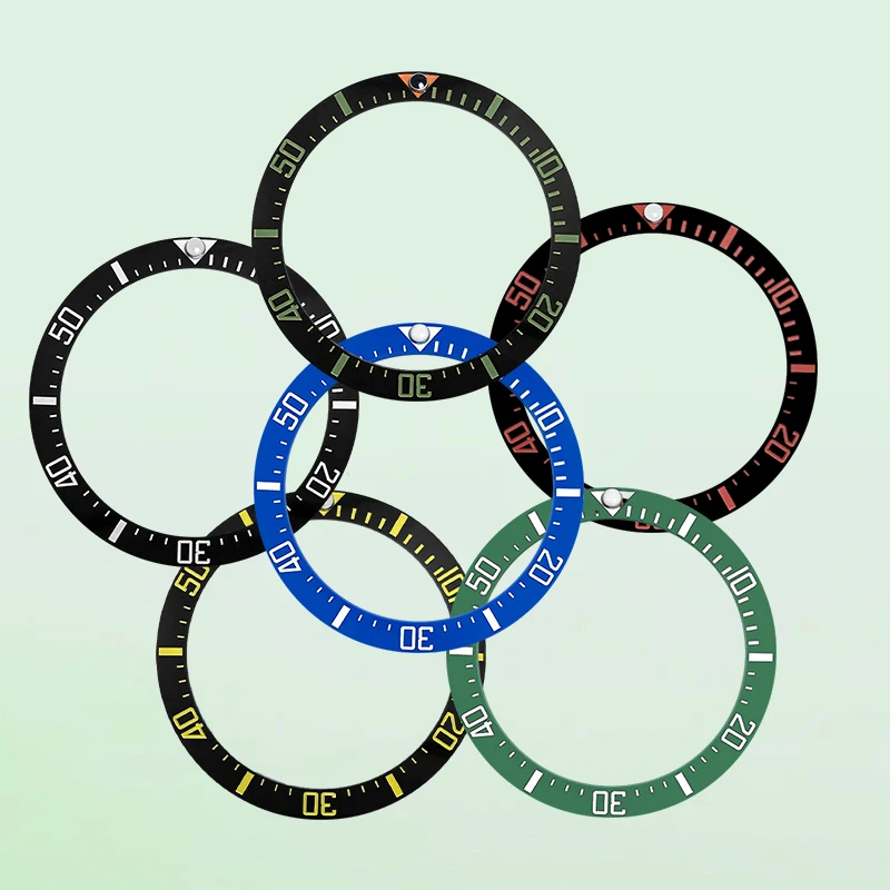 

Curved NH35 Case Ring Ceramic Bezel Insert 38mmx30.6mm Fits NH35 NH36 Movement Watch SKX007 SKX009 SRPD SUB GMT Case Bezel Rings