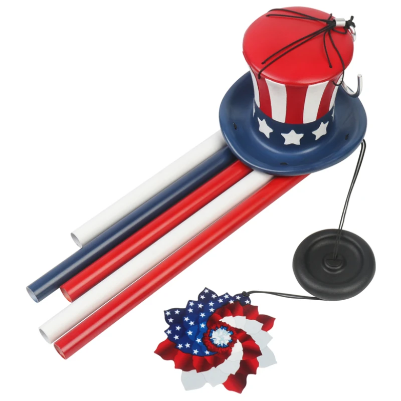 

American Independence Day memorial wind chime home decor garden aluminium tubes indoor outdoor metal wind chimes