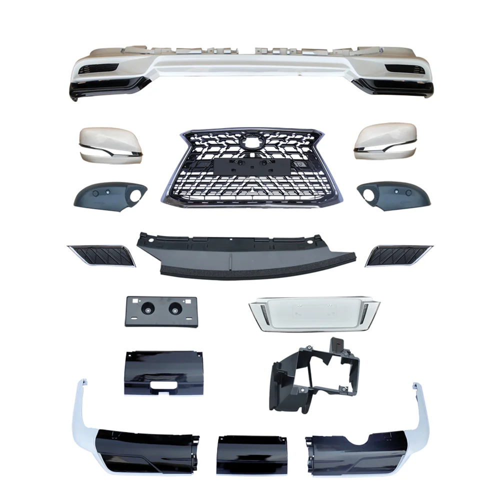 

TDCMY Easy Installation Car Body Kits pp Abs Chrome Rear Bumper Front Grille Car Body Sets for Lexus LX570 2017