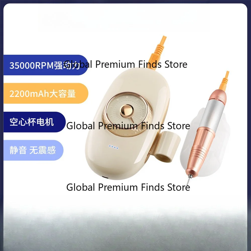 Wireless hollow cup rechargeable manicure tool specifically for nail salons, compact and convenient nail grinder