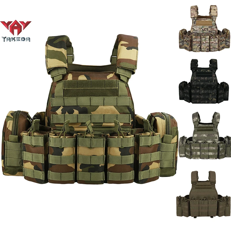 YAKEDA Amphibious Tactical Camouflage Vest Wear-resistant and non-slip Outdoor CS Tactical Hunting Shooting Athletic Vest