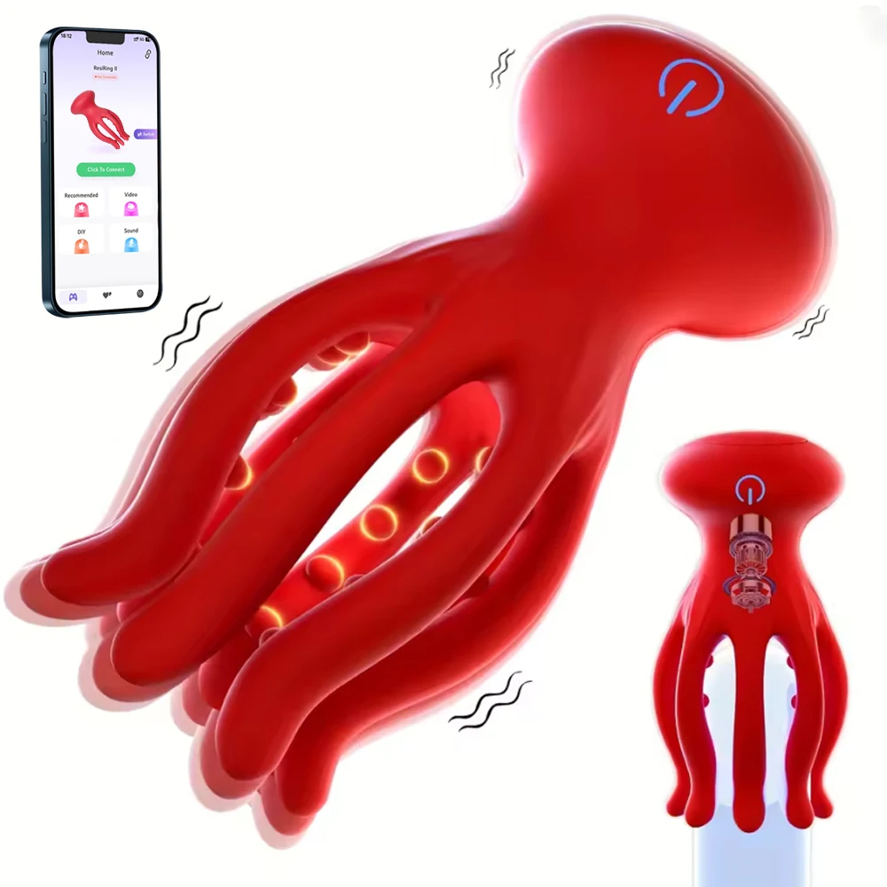 Tentacle Penis Vibrator Male Masturbator Penis Clit Nipple Stimulation Glan Stroker 360 °Wrapping Adult Sex Toy for Men Women