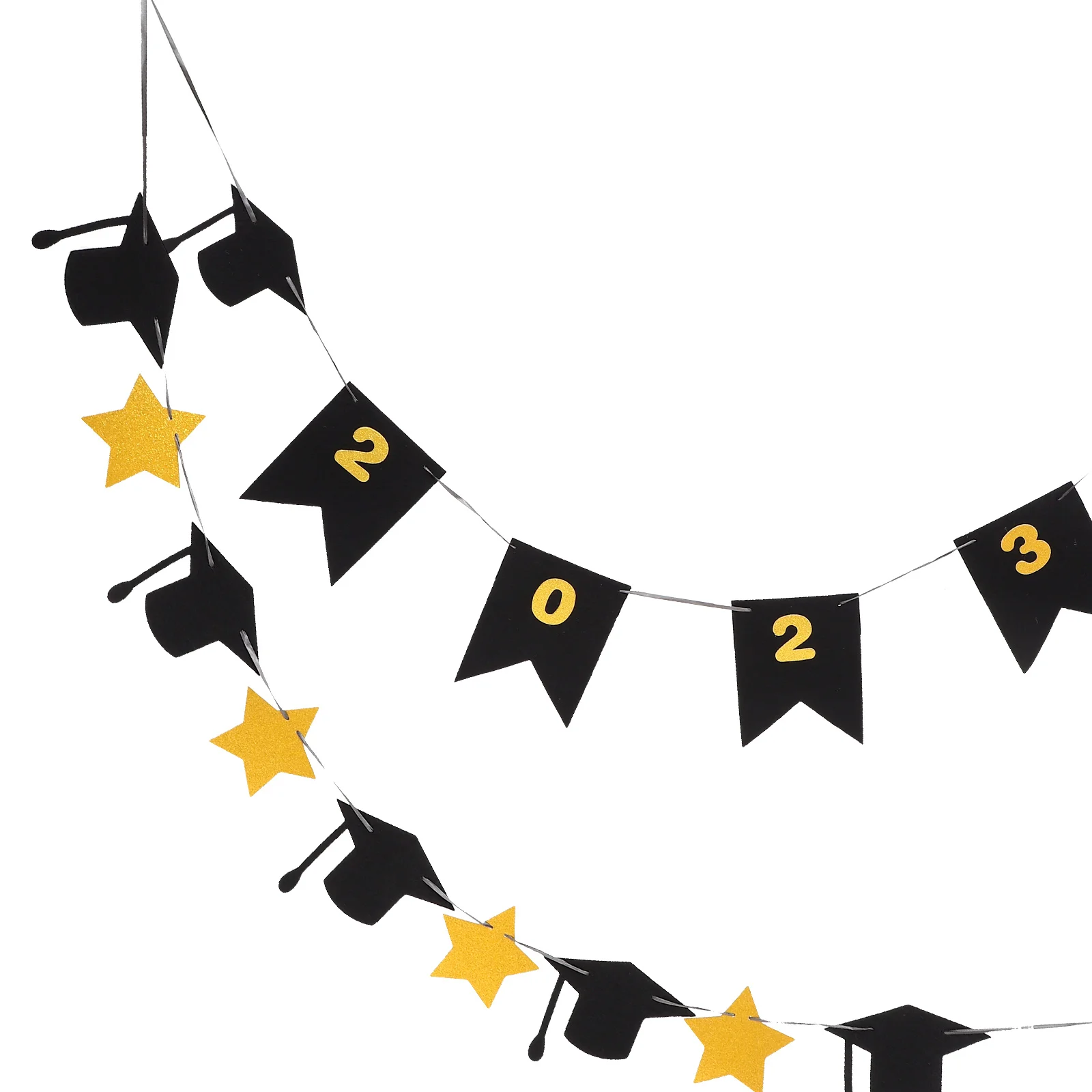 

2pcs Doctor's Hat Bunting Graduation Party Decorations Banner Pendant Theme Felt Flags High School College Celebration
