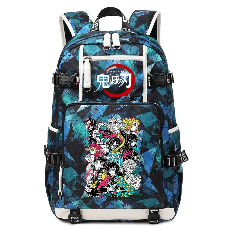 Demon Slayer Anime Print Student Backpack Large Capacity Casual Daypack for Boys Girls Kids School Bag view 4