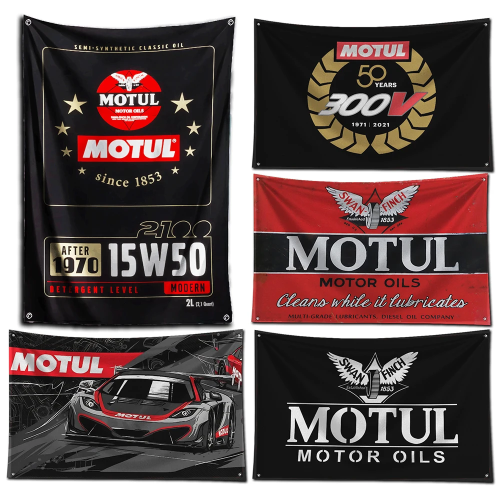 3x5 Ft Engine Oil M-motuls Flag Polyester Digital Printing car Banner for Garage Wall Art Out Door Decoration With Bras Grommets