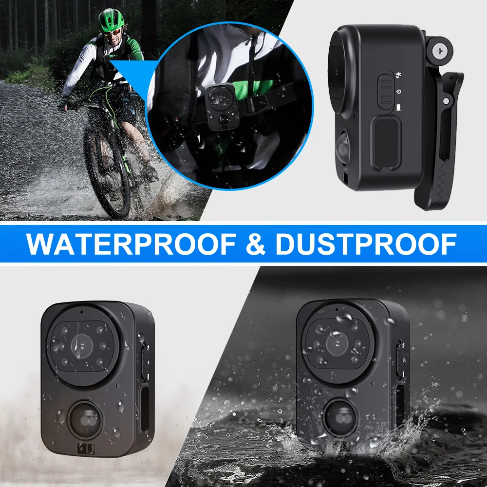 PD01 Waterproof Camera Mini Body Cam 1080P Pocket Police Cameras FHD Long Battery PIR Video Recorder Sport DV Bike Action Cam