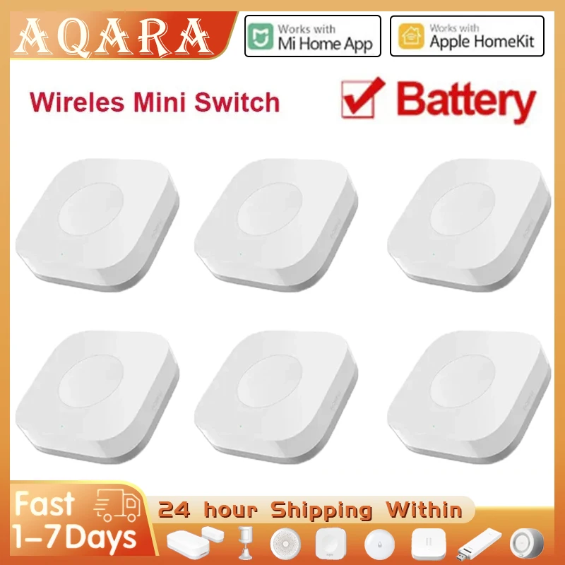 

Умная кнопка Agara, беспроводной переключатель zigbee, пульт дистанционного управления для устройств умного дома, совместимый с Xiaomi Apple Mihome Homekit