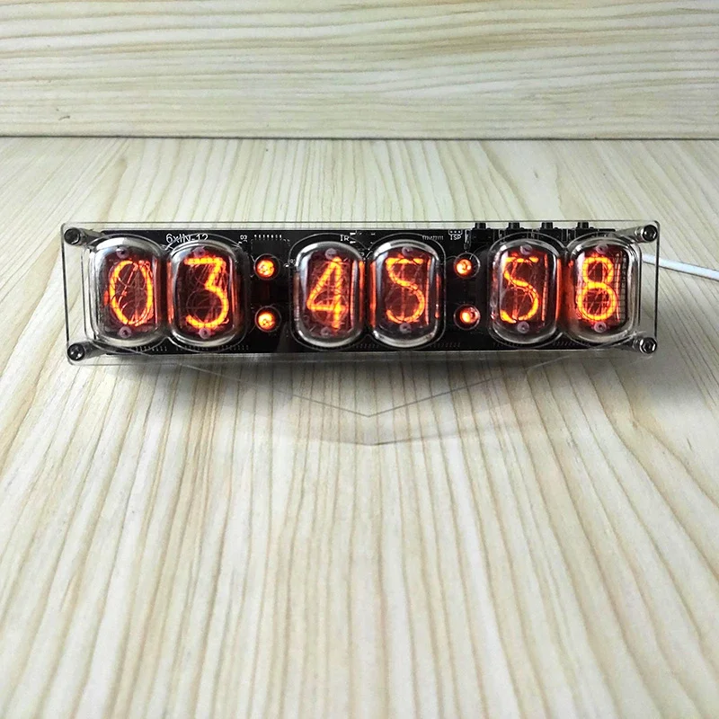 RGB 6 Digit IN-12 Nixie Glow Tube Clock IN12 with LED Backlight Type C USB 5V