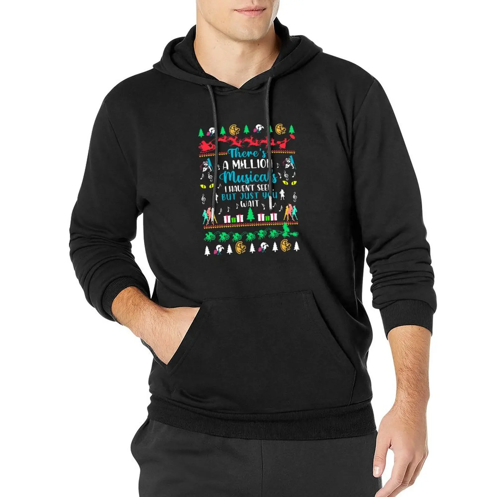 

Christmas Theatre Gift. Musicals Ugly Christmas Sweater. Pullover Hoodie men's sweat-shirt fashion men hoody
