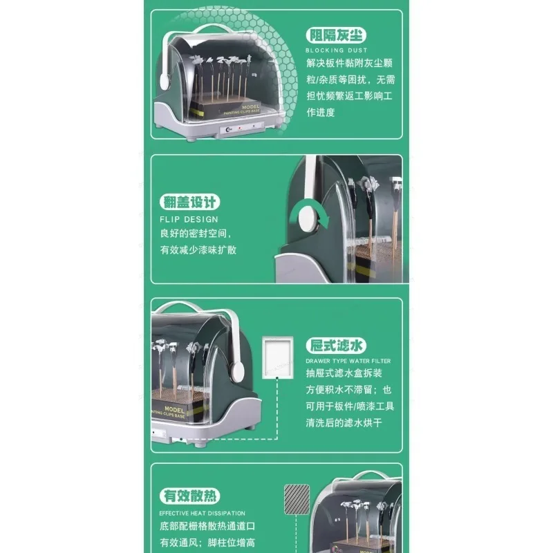 Model Paint Drying Box | Small Spraying Dryer for Figure Coloring, Dust-Proof Baking Chamber for Hobbyists