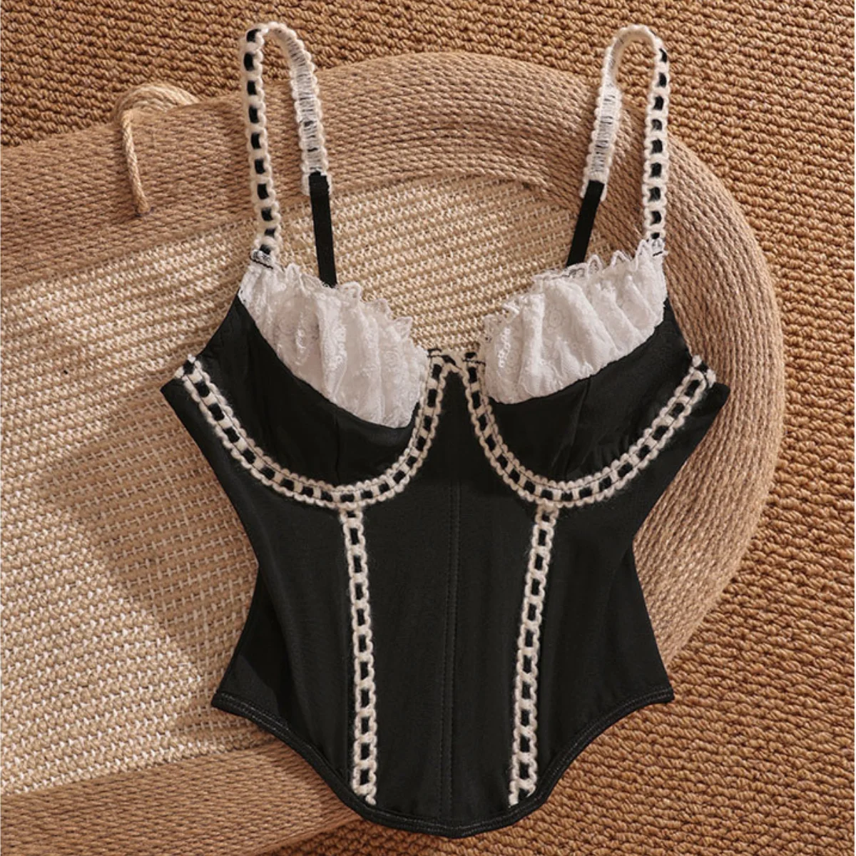 

Sleeveless Night Out Corset Crop Tops Woman Corsets Sexy Lingerie Slim Tank Top Camisole Summer Party Clothing Rave Bustier Vest