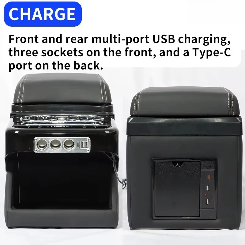 For Universal Car Front Center Console Box Double Sides Open Storage  Car Armrest Box