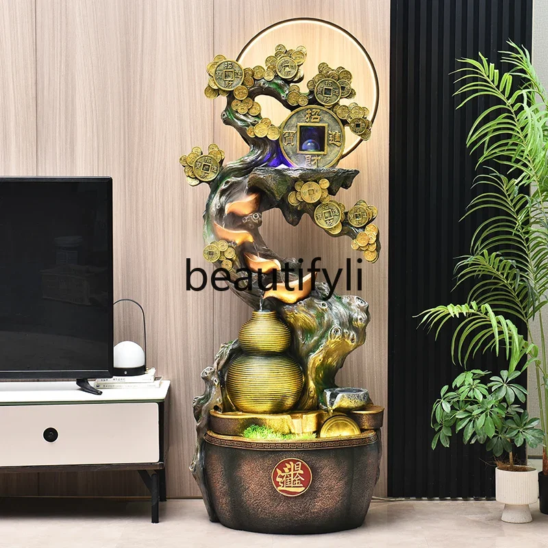 

X188 Lucky Chinese-style flowing water ornament circulating water living room entrance gourd fountain landscape