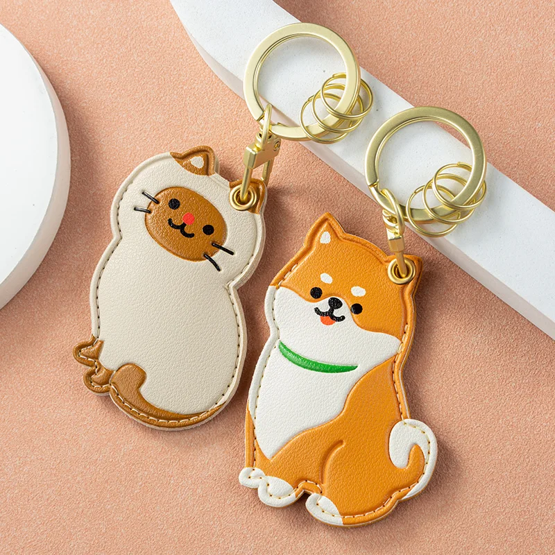 1Pc Cute Puppy Kitty Keychains Mini Cartoon Dog Cat Bag Charms Pendant Car Key Ring Holder for Girls Boys