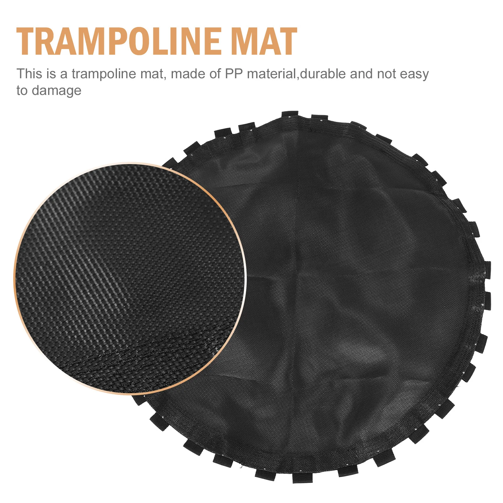 

1pc Round Trampoline Replacement Mat Black Jumping Cushion Mesh Cloth For Outdoor Indoor Use Durable Trampoline Accessory