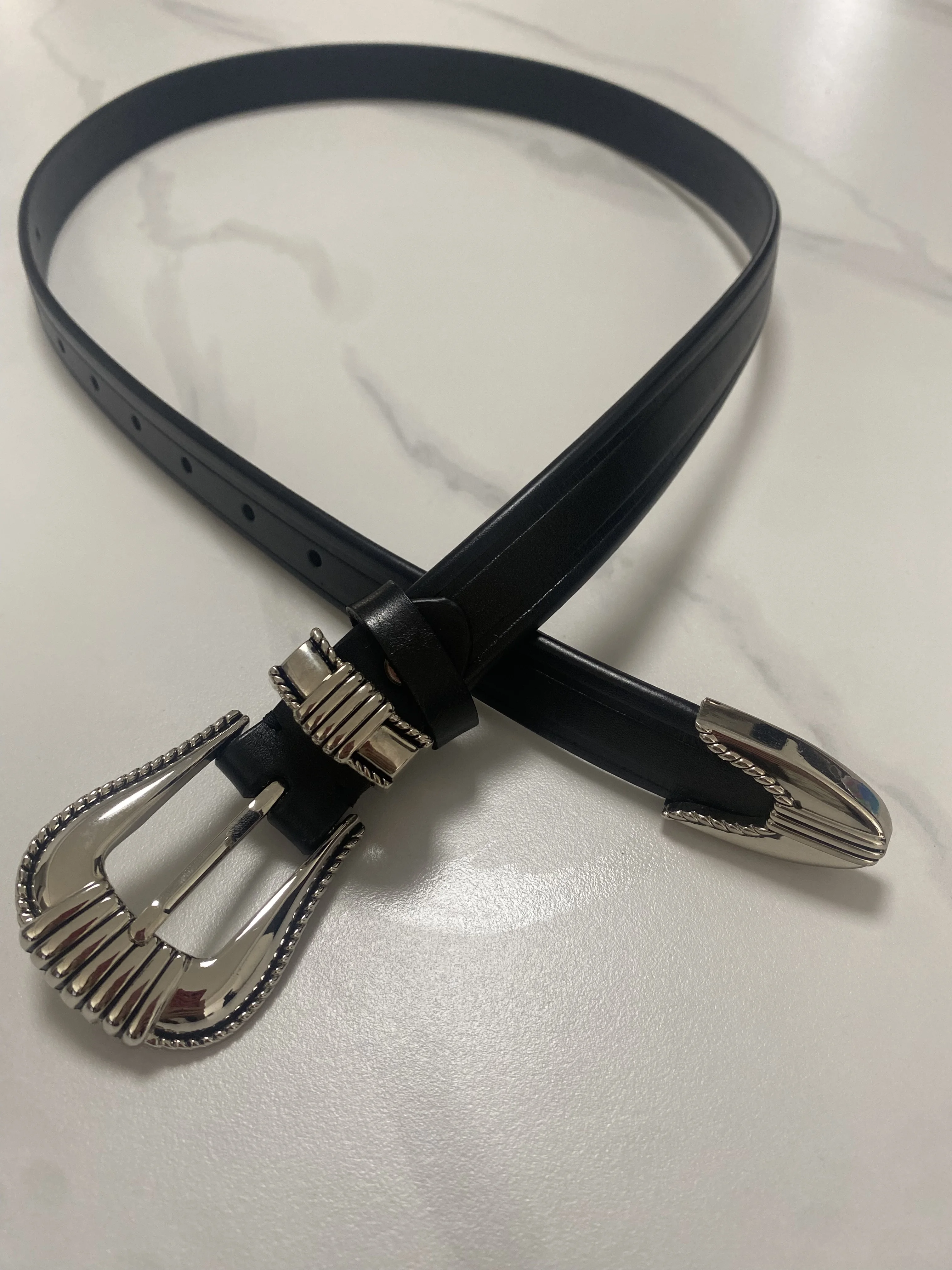 Women's Silver Buckle Genuine Leather Cummerbunds Female Dress Corsets Waistband Belts Decoration Narrow Belt R2501