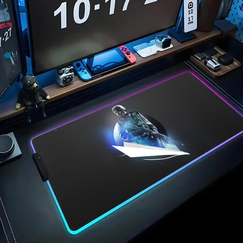 

Солдатские обои Коврик для мыши RGB Игровой коврик для мыши Большой светодиодный коврик для ПК Настольный коврик Светящийся коврик для мыши Большие коврики для клавиатуры Настольный коврик с