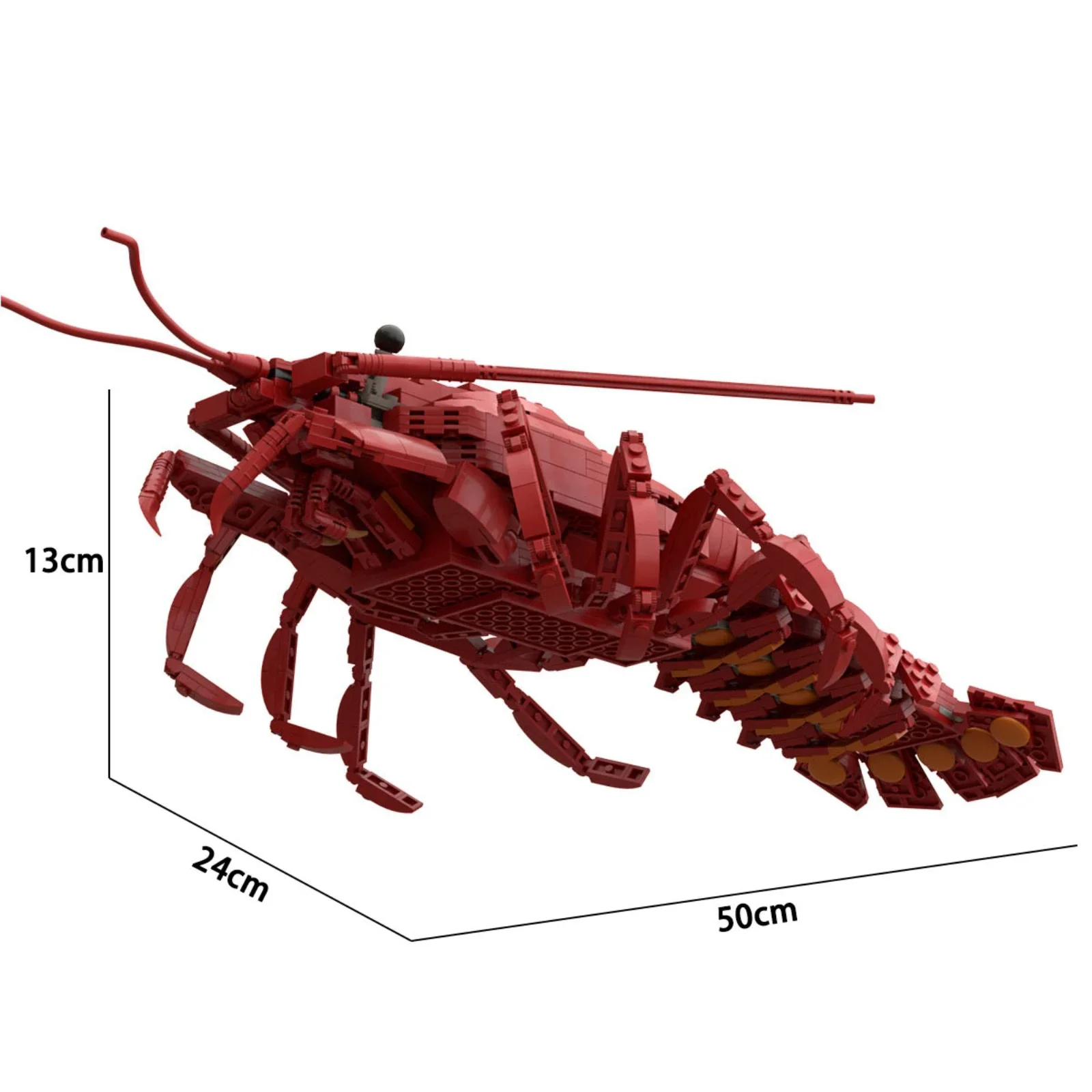 MOC اللبنات الحيوانية الإبداعية نموذج كبير جراد البحر الحجر الأحمر السلطعون مع المفاصل المفصلية لعبة بناء الطوب الجسيمات الصغيرة #1
