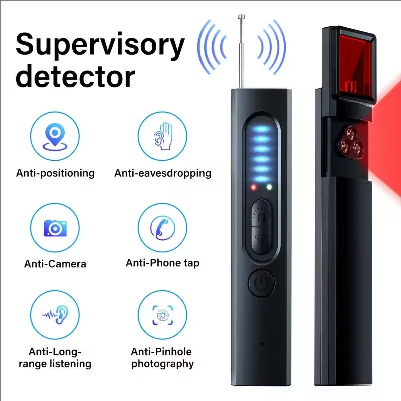 Hidden Camera Detector Anti-Spy Car GPS Tracker Listening Device Bug RF Wireless All Signal Scanner Gadget Security Protection