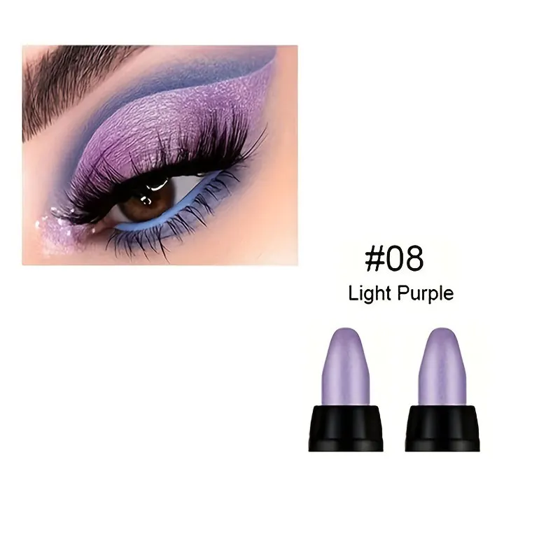 16-kleuren parelmoer eyeliner, kleur glitter waterdichte langdurige oogmake-up niet-vlekkende eyeliner