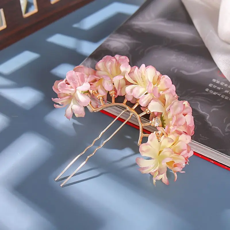 Vintage Hair Fork Flower Hair Accessories for Women Chinese Hanfu Hairpin