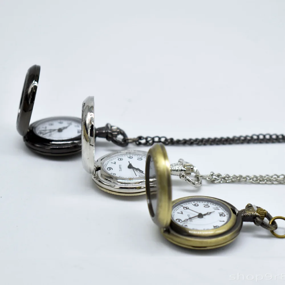 Custom Vintage Metal Pocket Watch Pendant Necklace Classic Watch Necklace Fashion Jewelry for Men Women